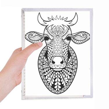 Imagem de Caderno com imagem de vaca grande, diário de folhas soltas recarregável, papelaria