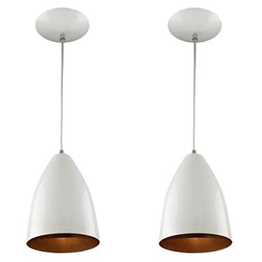 Imagem de Kit 2 Pendentes Vegas Premium Gourmet Aluminio Branco/Cobre