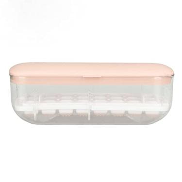 Imagem de Bandeja de freezer de silicone com tampa Bandejas de gelo com recipiente Design empilhável Fabricante de cubos de gelo Bandejas de gelo com recipiente para uso doméstico (2#)