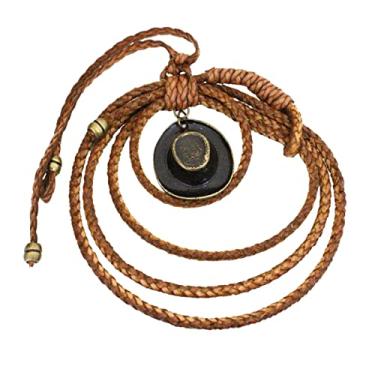 Imagem de Laço Couro Chapéu Country Enfeite Decoração Retrovisor (Marrom)