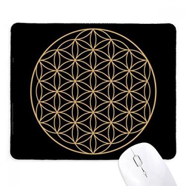 Imagem de Mousepad Shape Geometry Circle Totem Antiderrapante Jogo Escritório Preto Bordas Costuradas Presente