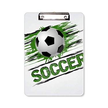 Imagem de Prancheta verde de futebol futebol esportivo pasta, bloco de escrita A4