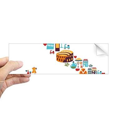 Imagem de DIYthinker Mapa da Itália Bandeira Nacional Personalizada Retangular Para-choque Adesivo Janela Decalque