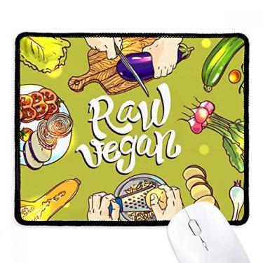 Imagem de Mousepad Raw Vegan Vegetables Batata Tomate Borda Costurada Tapete Borracha Gaming Pad