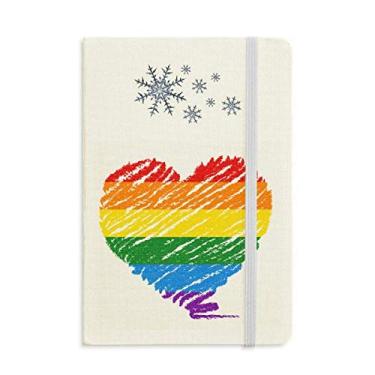 Imagem de Caderno Rainbow Gay LGBT com coração lésbico grosso e flocos de neve para inverno