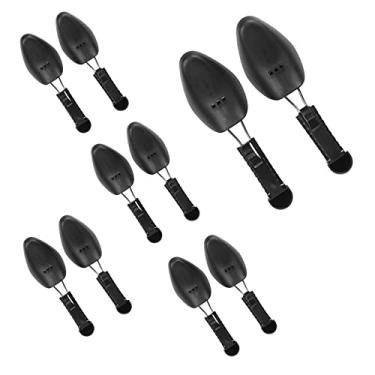 Imagem de WAJJ 5 pares práticos de comprimento ajustável feminino suporte modelador de árvore de sapato suporte modelador (preto)