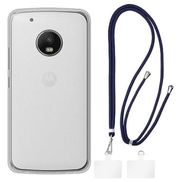 Imagem de Shantime Capa Motorola Moto G5 + cordões universais para celular, pescoço/alça macia de silicone TPU capa protetora para Motorola Moto G5 (5 polegadas)