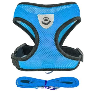 Imagem de Coleira Peitoral Anti Puxão com Guia para Cães e Gatos – Ideal para Filhotes, Pinscher, Shi Tzu e Raças de Porte Pequeno a Médio – NEXUS MARKET (GG, AZUL)