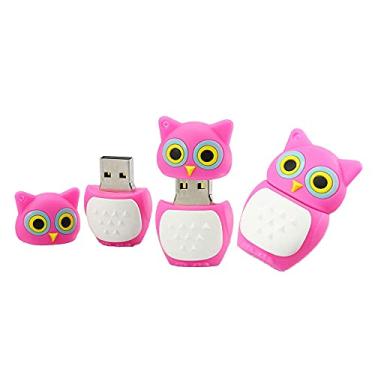 Imagem de Flash Drives USB em forma de coruja de 64 GB, pen drive de memória, pen drives USB Flash Disk Thumb Drive U Disk Drive USB 2.0 Pen Drive PenDrive (rosa)