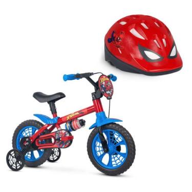 Imagem de Bicicleta Infantil Aro 12 Com Capacete Spider-Man - Nathor
