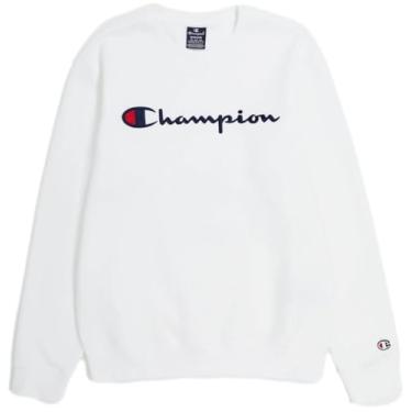 Imagem de Champion Camiseta masculina Powerblend Fleece Crew, Script, (Coleção 2024) Branco óptico, XX-Large