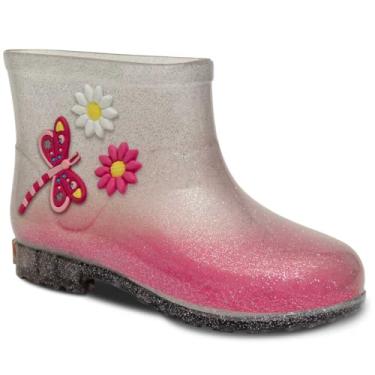 Imagem de Bota Galocha Infantil Feminina Nº 21 ao 26 Botinha Moda Menina 09.41 (Glitter Prata, BR, Criança de 4 a 8 anos, Numérico, 26)