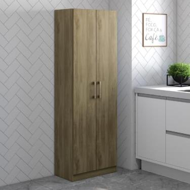 Imagem de Armário Utilitário Cozinha 169m de Altura 2 Portas Noce Carraro