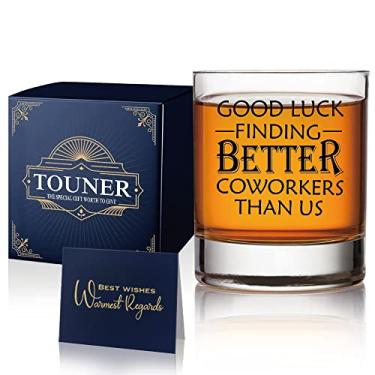 Imagem de TOUNER Good Luck Finding Better Coworkers Whiskey Glasses, Going Away Party, Novelty Coworker Leaving Gift For Colleague Boss Co-worker Friends, Farewell Gift For Coworker Boss Colleague Friend Men