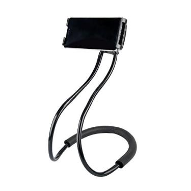 Imagem de Suporte de telefone para mesa de cama, carro de bicicleta, gola redonda, suporte de celular para iPhone X/8/7Plus/6/Samsung Galaxy S8 Plus/S7/S5, Preto