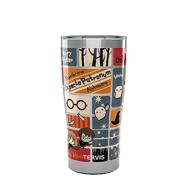 Imagem de Tervis Copo de viagem Traveler Harry Potter Charms Tiles Tripla Parede Isolada Mantém Bebidas Frias e Quentes, 590 ml, Aço Inoxidável