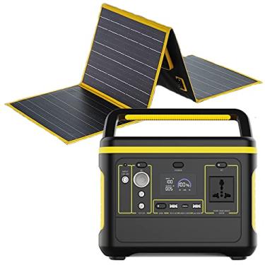Imagem de Gerador Portátil de Energia Solar 600W (Pico de 1200W), 568Wh Com Painel Solar 100W - Bateria de Lítio Para RV, Viagens, Camping e Aventuras Ao Ar Livre
