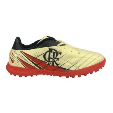 Imagem de Chuteira Flamengo Oxn Avanti 3 Society Adulto - Bege/Vermelho/Preto