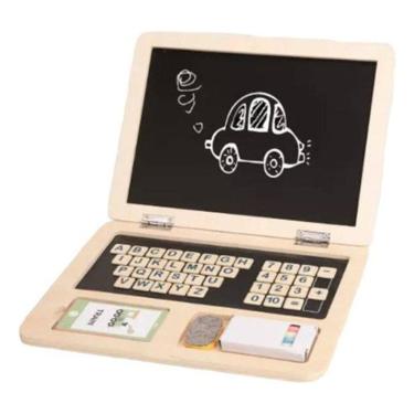 Imagem de Notebook Infatil De Madeira Brinquedo Ludico Tooky Toy
