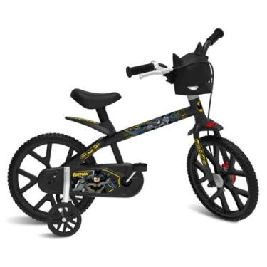 Imagem de Bicicleta Infantil Batman Aro 14 Preta Bandeirante Com Rodinha