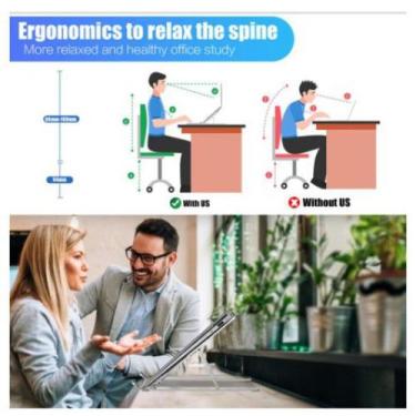 Imagem de Suporte De Notebook Laptop Ergonômico Base Regulável Mesa Reliza BRANC