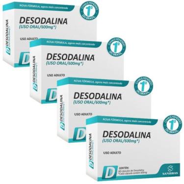 Imagem de Kit 4 Suplemento Vitamínico A Melhor Desodalina 600mg 240 Cápsulas Ter