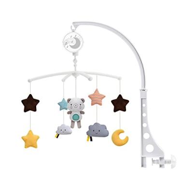 Imagem de Berço musical para bebê, móbile com brinquedos giratórios pendurados, decoração de cama infantil para bebês, meninos e meninas