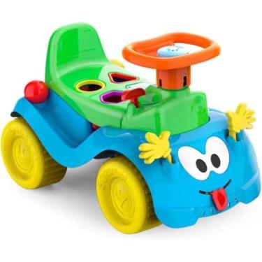 Imagem de Totoquinha Carrinho Andador Infantil Com Bolinhas e Peças Geométricas, Azul- Segurança e Diversão Para As Crianças.