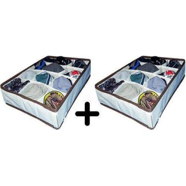 Imagem de Kit 2 Organizador de Gavetas OrganiBox 27X36X10 12 divisões, Marrom