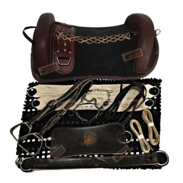 Imagem de 13x peças Sela Basto Montaria Completa Cavalo Crioulo - SELARIA SERRAN