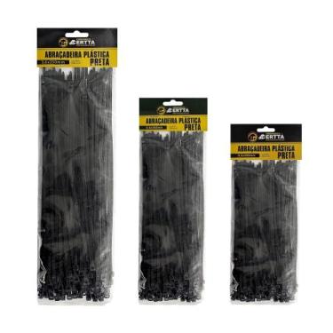 Imagem de Abraçadeiras Nylon Lacre Tairape Cinta Plástica Com 10 15 25cm Preta 3