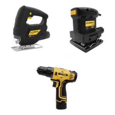 Imagem de Kit Marceneiro Serra Tico Tico + Lixadeira + Parafusadeira - 220v - Ha