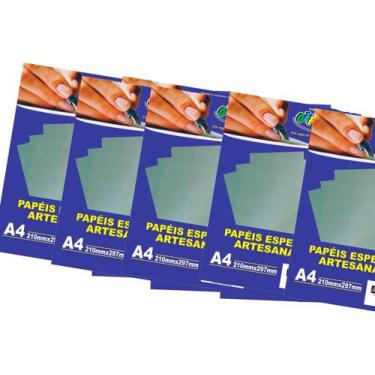 Imagem de Kit 10 pacotes de papel lamicote prata off paper 100 fls