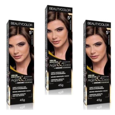 Imagem de Beauty Color Tintura 3.0 CASTANHO ESCURO 45gr (03 Unidades) Cores Norm
