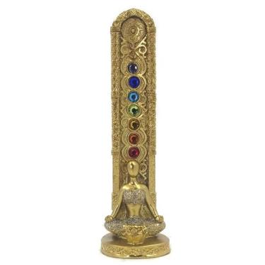 Imagem de Incensário 7 Chakras Yoga Porta Incensos Vertical em Resina Incenso Va