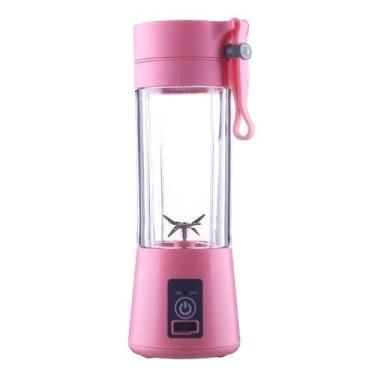 Imagem de Mini Liquidificador Portátil Recarregável 6 Lâminas Rosa - New Star
