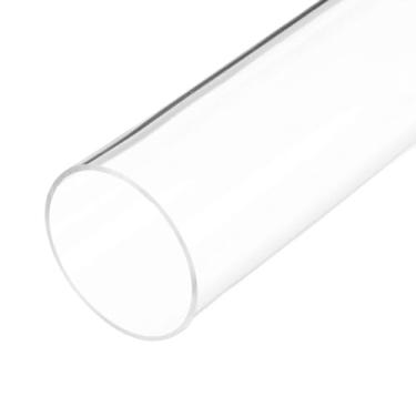 Imagem de Rebower Tubo rígido de plástico transparente de 25,4 cm 74 mm x 80 mm (2,9" x 3,125") tubo de acrílico redondo de policarbonato, [para encanamento, hidráulica, aquário, bricolage]