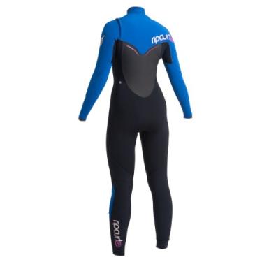 Imagem de Rip Curl Terno feminino 3/2 mm com zíper no peito da bomba flash, 12, preto/azul