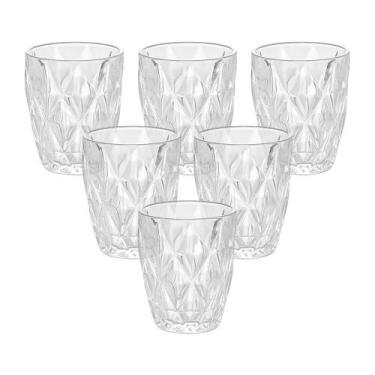 Imagem de Jogo de Copos de Vidro Diamond Transparente 270ml 6 peças - Lyor