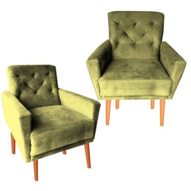 Imagem de Kit Duas Poltronas Decorativa  Quarto Sala De Estar Escritorio Lia  - 