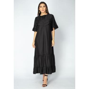 Imagem de Vestido Midi Church Viscose Preto - Amazonia Vital