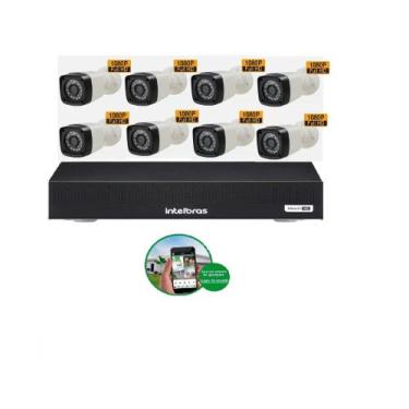 Imagem de Kit 8 Câmeras De Segurança 2 MP Full Hd  1080p Dvr Intelbras mhdx Full