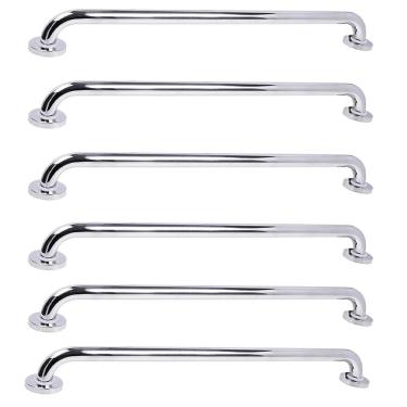 Imagem de Barra de Apoio 70cm Aço Inox Kit 6 Unidades Idoso Criança Gestante Banheiro Box Casa Acessibilidade Deficiente Corrimao Suporte