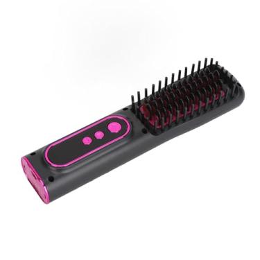 Imagem de Escova alisadora de cabelo sem fio Vomeko, escova alisadora de cabelo portátil para mulheres, pente alisador de cabelo profissional recarregável com aquecimento rápido USB e
