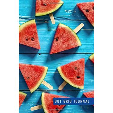 Imagem de Dot Grid Journal: Red Watermelon Slice Pop on Blue Cover/Small 6x9 Size/Design Book/Planner/Dotted Notebook/Great Gift for Drawing, Journaling, Artsy Friend, Crafters, and Crafty People