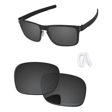 Imagem de PapaViva Lentes de substituição e almofada de nariz para Oakley Holbrook Metal OO4123 Preto Cinza - Polarizado