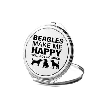 Imagem de Espelho compacto Beagles, presentes Beagles, espelho de foto Beagles Make Me Happy, espelho de maquiagem de viagem pequeno espelho portátil, espelho de bolso portátil, ideia de aniversário (1,