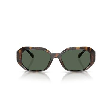 Imagem de Michael Kors Óculos de sol retangulares femininos Mk2240u Siesta Key com ajuste universal, Tartaruga escura/verde sólido, 54 mm