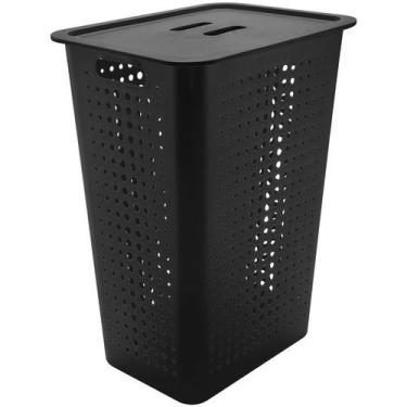 Imagem de Cesto Grande Para Roupas Sujas Com Tampa Lavabo Banheiro Marca OU, Pre