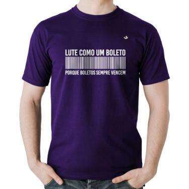 Imagem de Camiseta Algodão Lute como um boleto - Foca na Moda, Roxo, G
